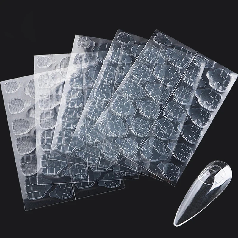 

5 листов двусторонних клейких наклеек для ногтей, водонепроницаемые, дышащие, для накладных ногтей, желейные клейкие полоски для типсов