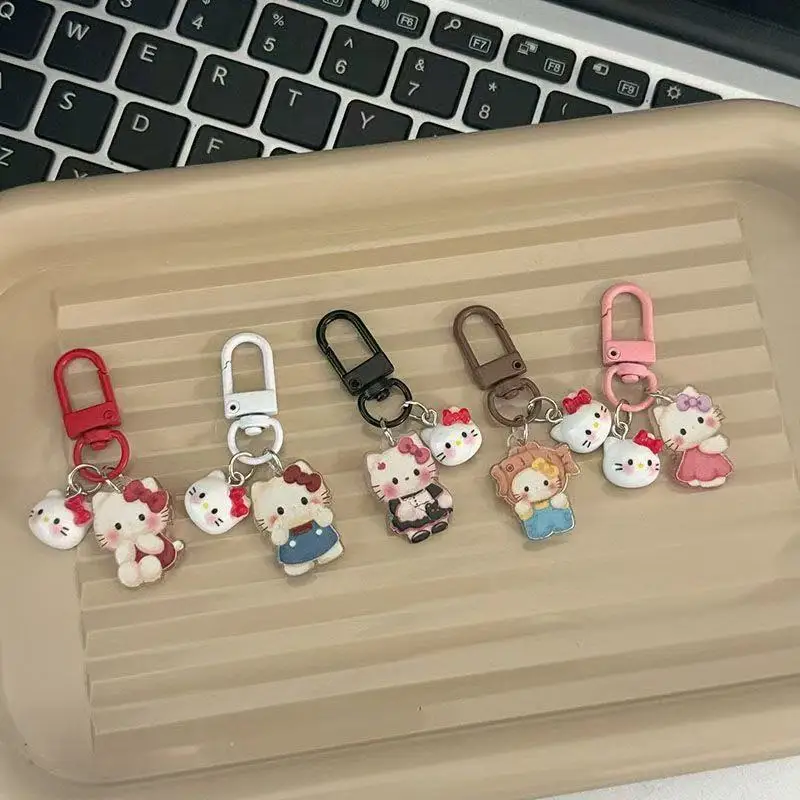 

Kawaii мультфильм KT Cat брелок кулон ретро милый KT брелок с котом для женщин и девочек креативная сумка украшения аксессуары подарки