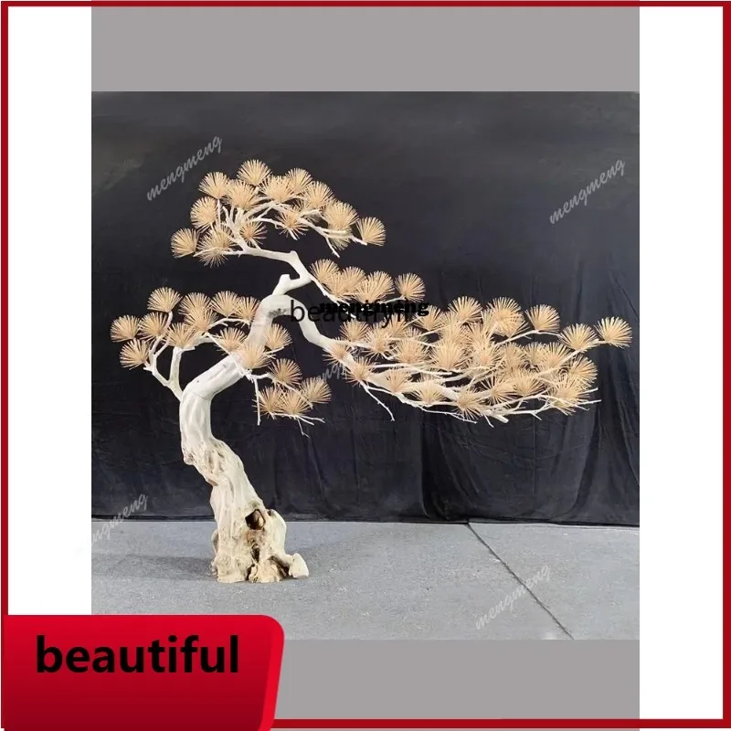 Artificial Pine Tree Decoration Dried Wood Solid Wood Landscape Hotel Hallway Landscape New Chinese Style Fake TreesX