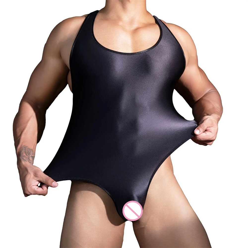 

Men One-piece Undershirts Jumpsuits Sexy Elastic Rompers Mesh See Through Breathable Bodysuit Gay Bulge Pouch Leotards Underwear