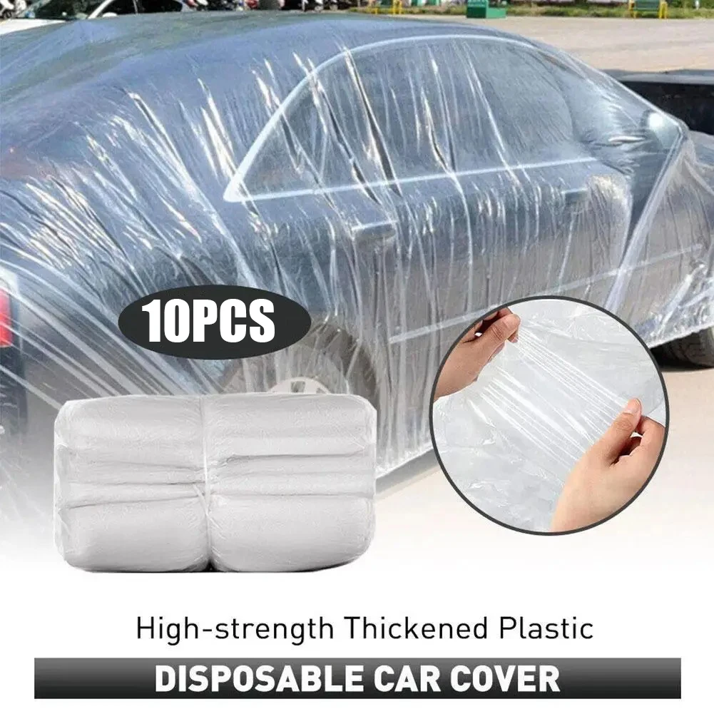 Disposable Transparent Car Clothing Cover Dustproof Rainproof Transparent Paint Dustproof Plastic PE Film Rainproof Car Cover 