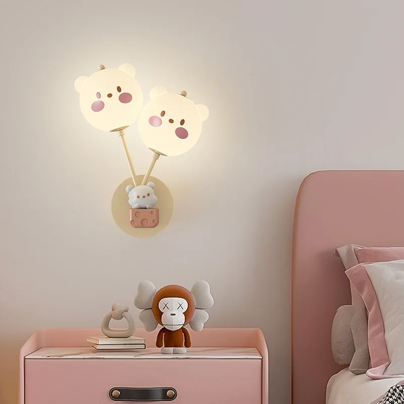 

Cute Rabbit Koala Wall Lights Nordic Atmosphere Sense Bedside Bedroom Aisle Wall Lamp Kindergarten Mall Room Decor LED Lights