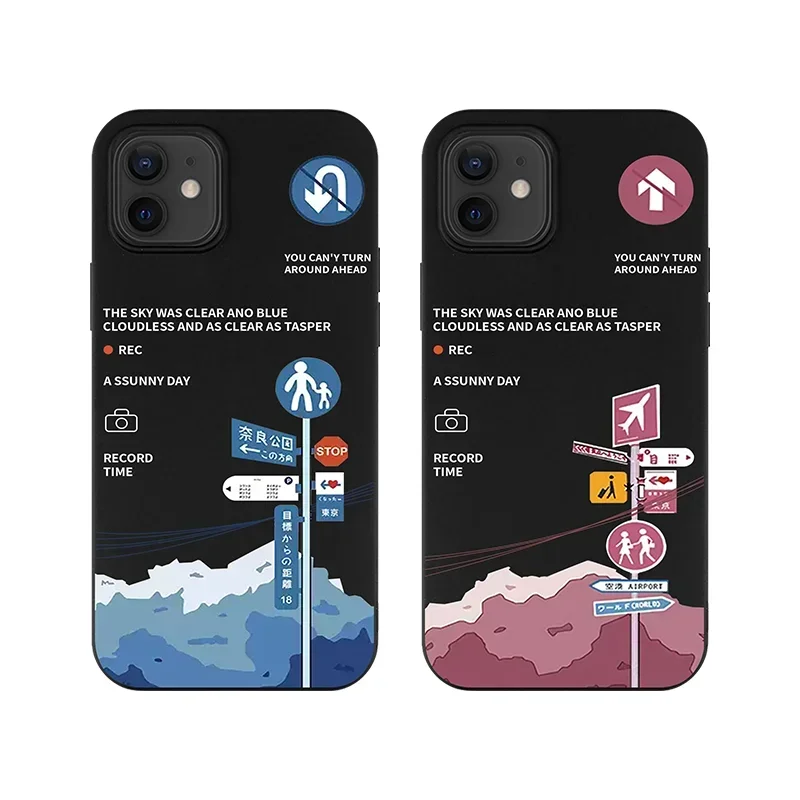 

Park Landscape Signpost Mountain Phone Case For iPhone 16 15 11 12 14 13 Pro Max Mini X XSMax XR 7 8 Plus SE4 16e Silica Covers