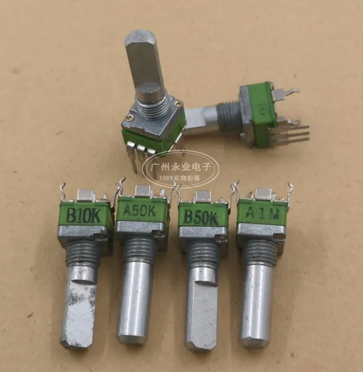 1 Piece RK097N Vertical Bent Foot Single B10K B50K A50K A1M 3 Feet Adjustable Potentiometer