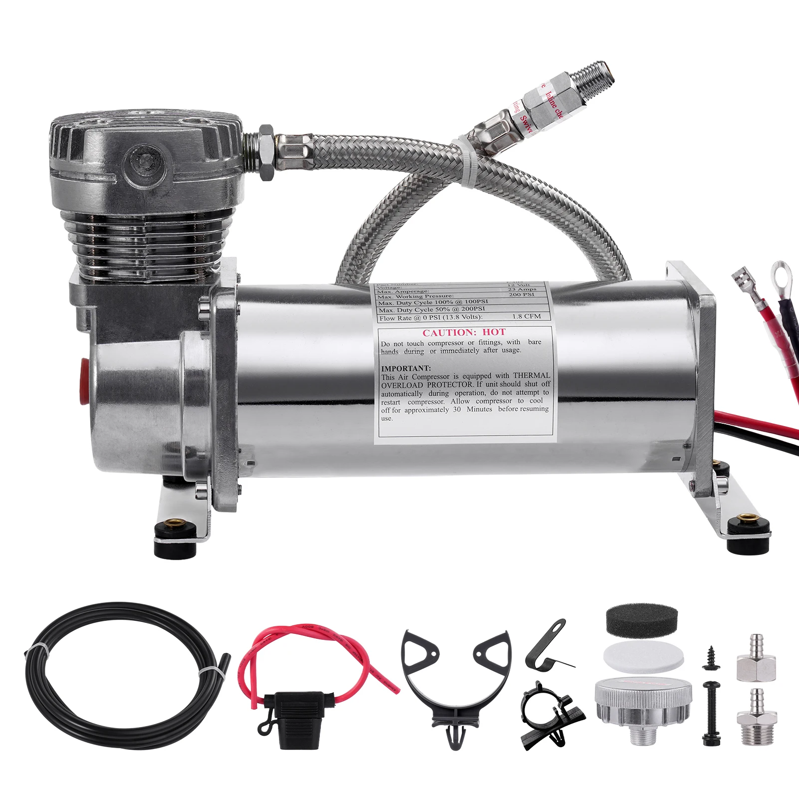 Compresseur de klaxon d'air 12V, compresseur d'air de garage portable, accessoires de voiture compresseurs d'air pour bateaux automobiles RVs voiture pick-up SUV