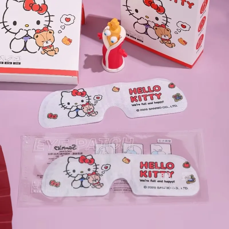 5pcs Hello Kitty Ice Eye Mask Cool Comfortable Anime Relieves Eye Fatigue Refreshing Ear Hanging High Quality Gift Wholesale