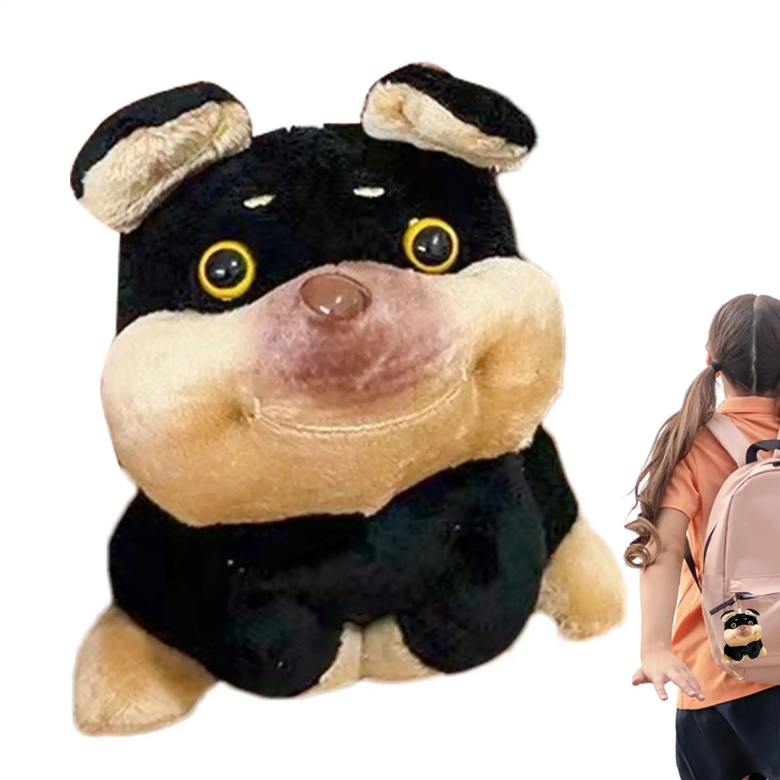 Plush Keychain Charm Bees Dog Doll Decoration Stuffed Handbags Pendant for Handbags Backpack Bookbag Purse Wallet Car Keys Party