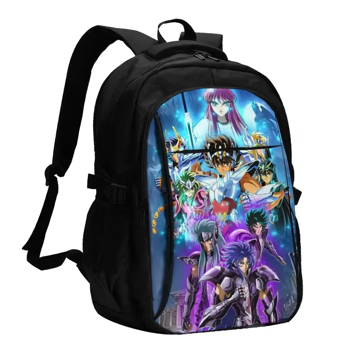 

Anime Saint Seiya Travel Laptop Backpack, Business Water Resistant Laptop Backpack with USB Charging Port, College Bag