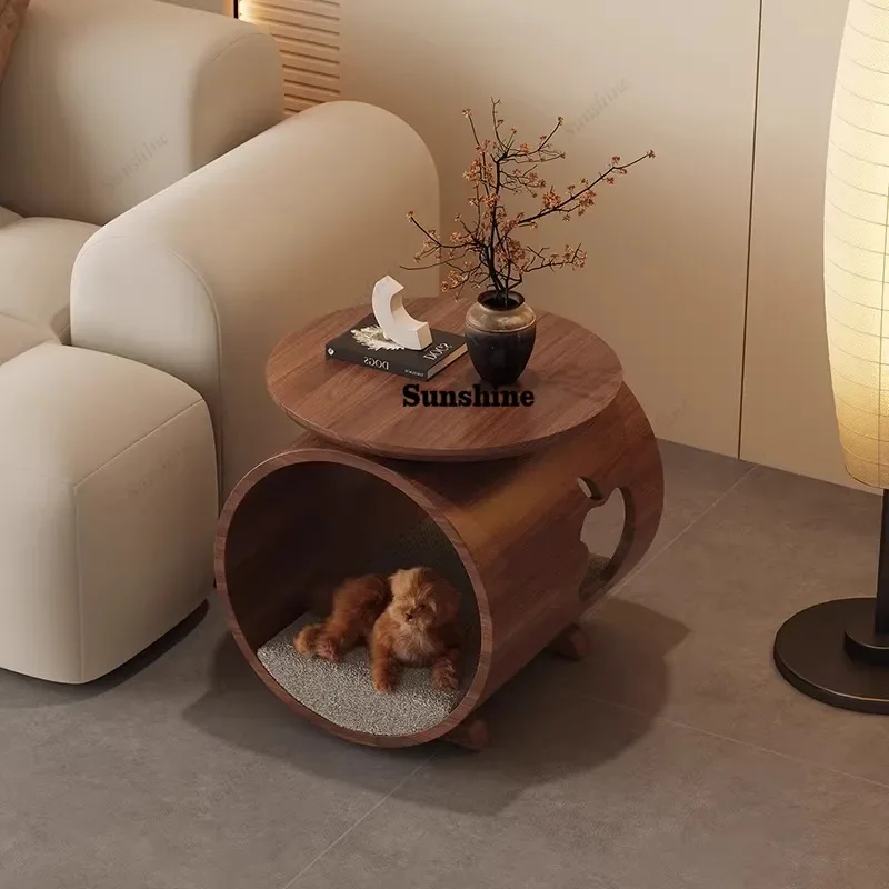 Mesa de Chá Redonda Chinesa Multifuncional para Decoração, Mesa Lateral de Cabeceira para Salão, Mesa de Centro Estilo Meio Século, Móveis para Quarto