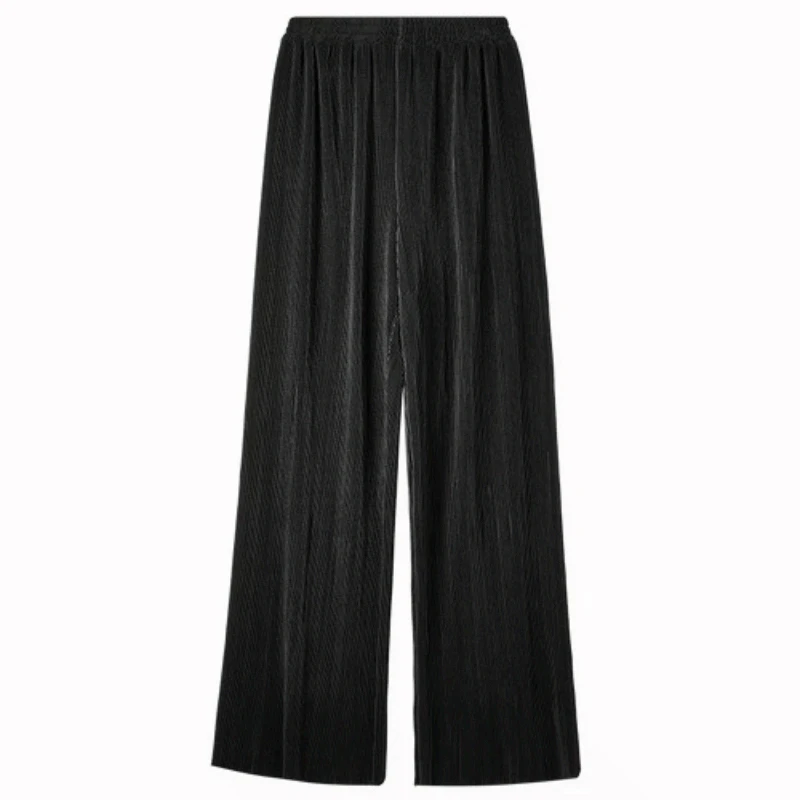 SENTUBILA Urban Simple Commute Pants Women 2025 Autumn Casual Trousers Elastic Waist Pleated Wide Leg Female Pants 151K58967X