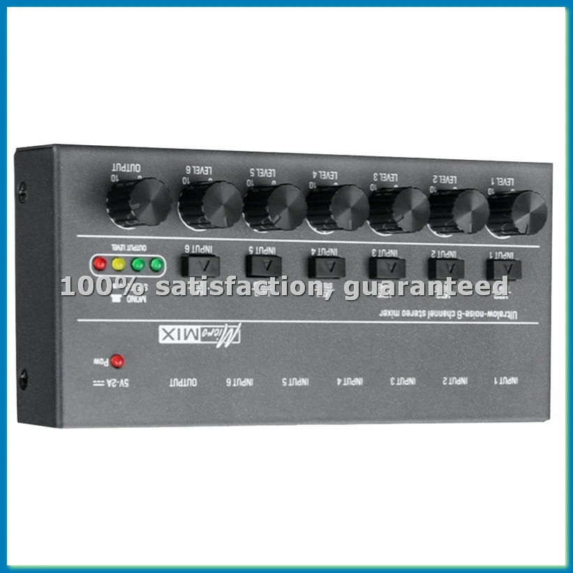 Mini Audio Mixer KTV Karaoke 6 Channel Professional Stereo Sound Mixer Ultra Low Noise 6 Channel Audio Mixer-ABWO