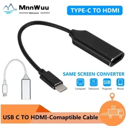 MnnWuu USB C to HDMI Adapter 4K 30Hz Cable Type C HDMI for Huawei Mate P20  ProMacBook Samsung Galaxy S10 USB-C HDMI Adapter