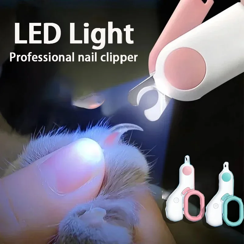 Профессиональные когтерезы для животных с LED-подсветкой, для кошек и собак, с защитным замком, для щенков и котят, набор для ухода и груминга