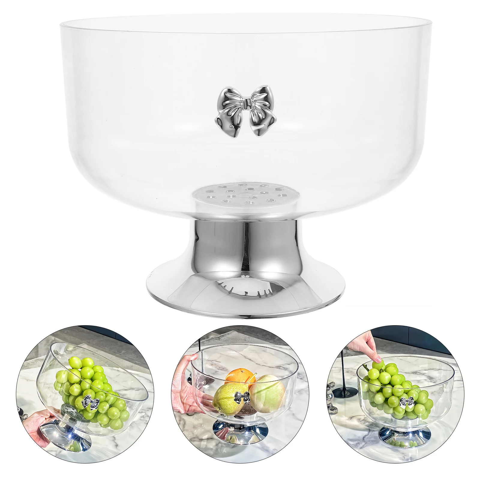 

High-Stem Fruit 20Cm Clear Acrylic Pedestal Dessert Stand For Home Kitchen Party Decor Trifle Bowl Large Candy Dish