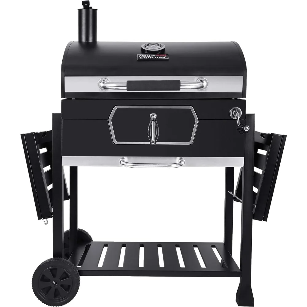 

Black Charcoal BBQ Grill, Deluxe BBQ Smoker, Picnic, Camping, Patio, Backyard Cooking, Large Bar, Free Shipping, 30"