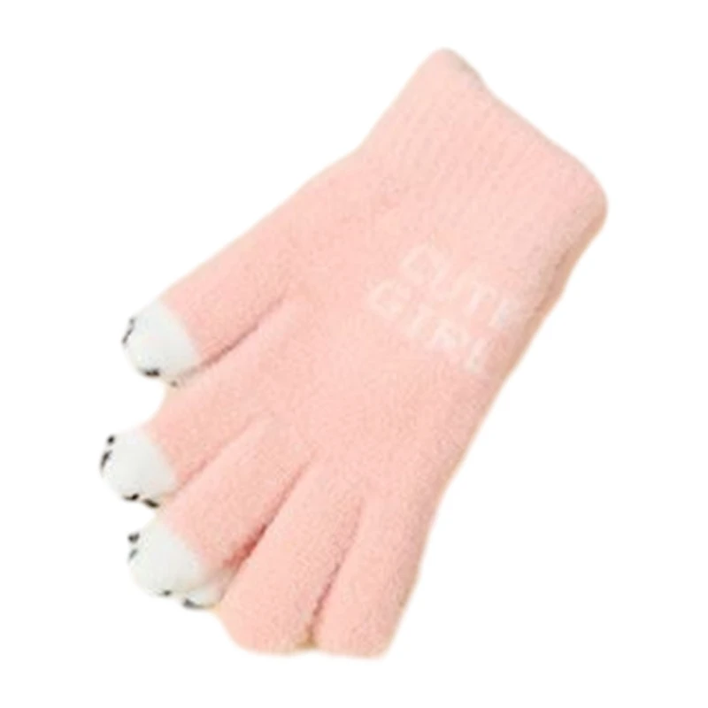 Winter Knit Gloves Couple Jacquard Letter Full Finger Gloves Thicken Outdoor Cycling Skiing Gloves Touchable Screen Dropsale