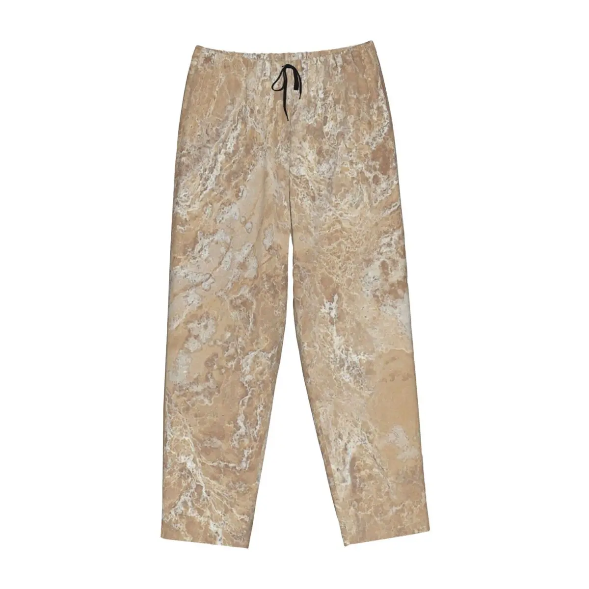 Abstract Contemporary Cream Beige Sand Stone Granite Marble Women Pajama Pants Lounge Sleep Sleepwear Bottoms with Pockets