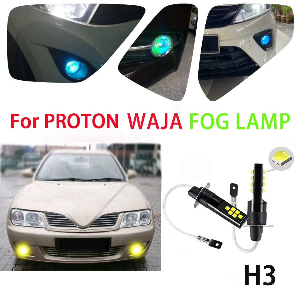 

Fog lamp FOR PROTON WAY FOG lamp LED BULB White Yellow lamp Spotlight Sport Light Car Halogen Replacement H3