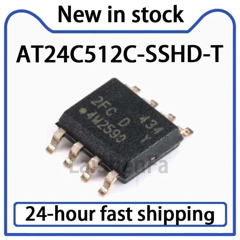 10PCS AT24C512C-SSHD-T SMT SOIC-8 Chip EEPROM 512KB I2C Stock