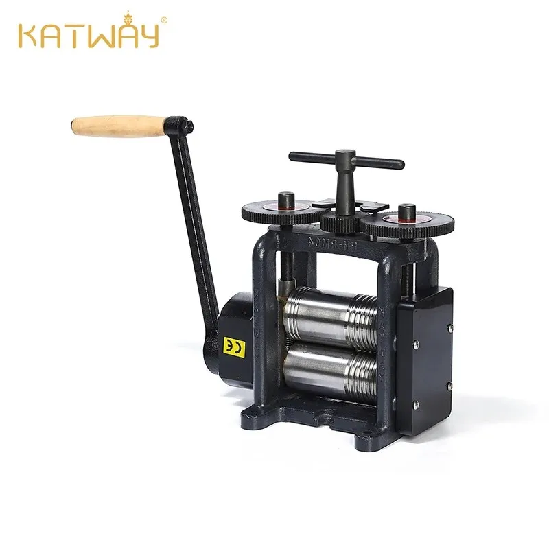 KATWAY 130mm Combination Rolling Mill Manual Machine For Jewelry Tabletting Tool Metal Sheet Wire Flat Pressing LL-RM04