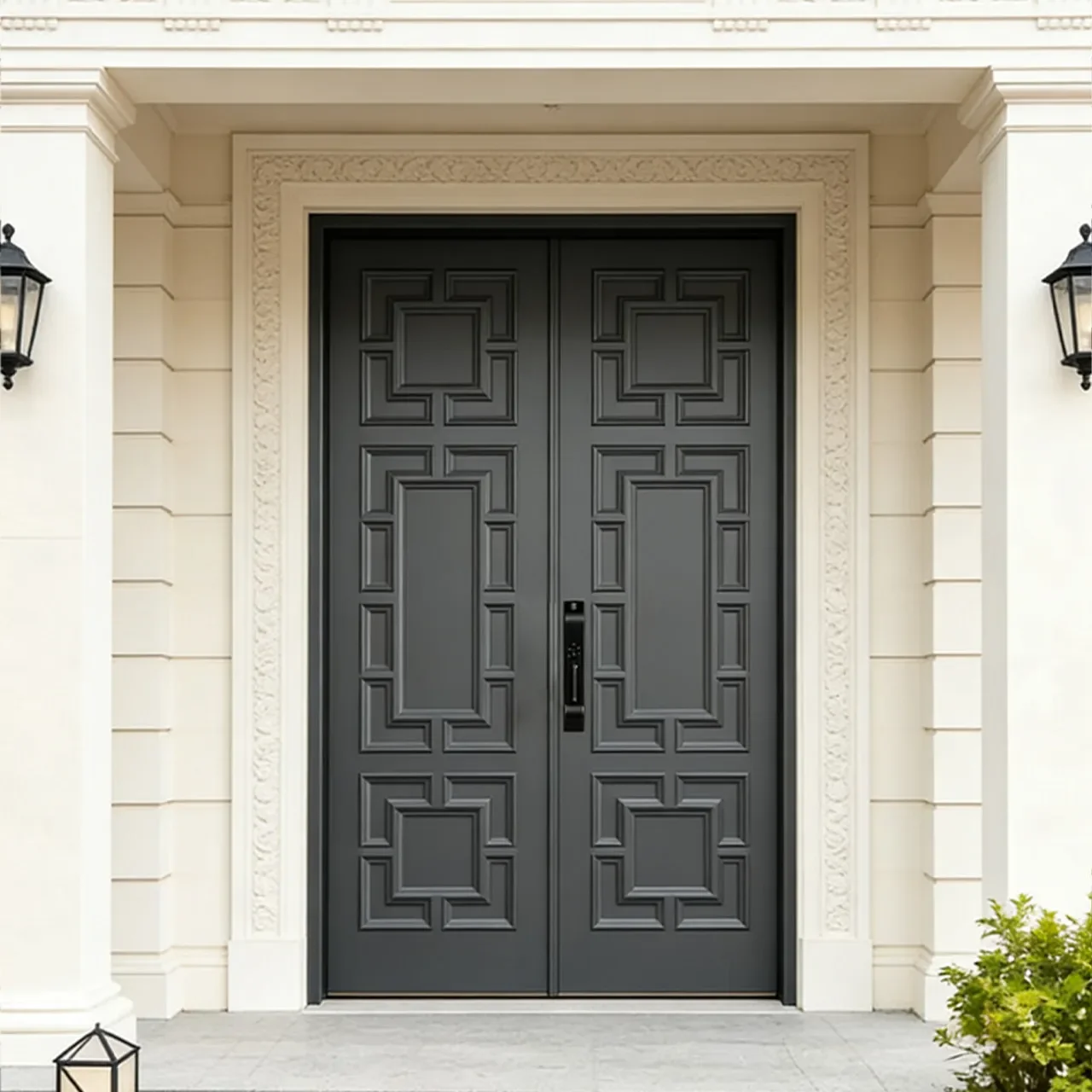 xx-Custom Cast Aluminum Entrance Door: French Vintage-Style Villa Gate