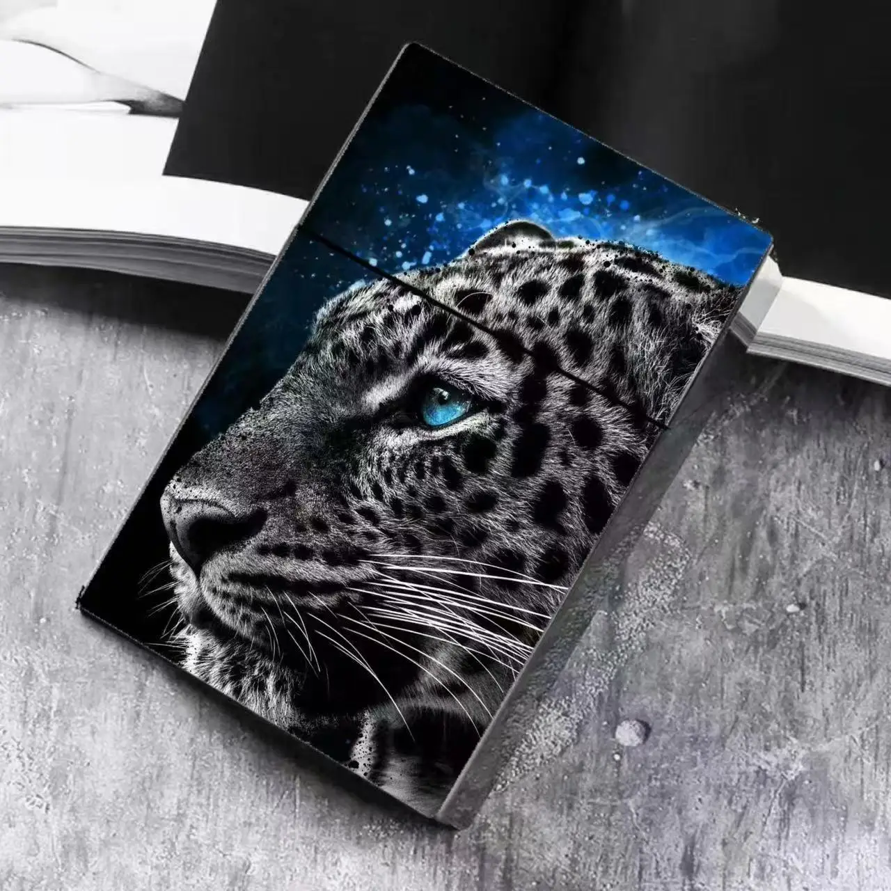 Ins Style Animal Print Cigarette Case for 20 King Size | 2-in-1 Card Holder& Crushproof Box | Cool Gift with Wild Pattern Design image 3