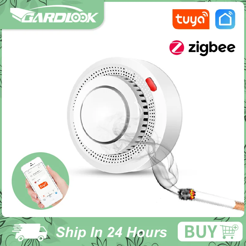 

GARDLOOK Smoke Detector Zigbee Smoke leak Detectors Prevention Smoke Sensor Tuya Smart Install in Non smoking area or kitchen