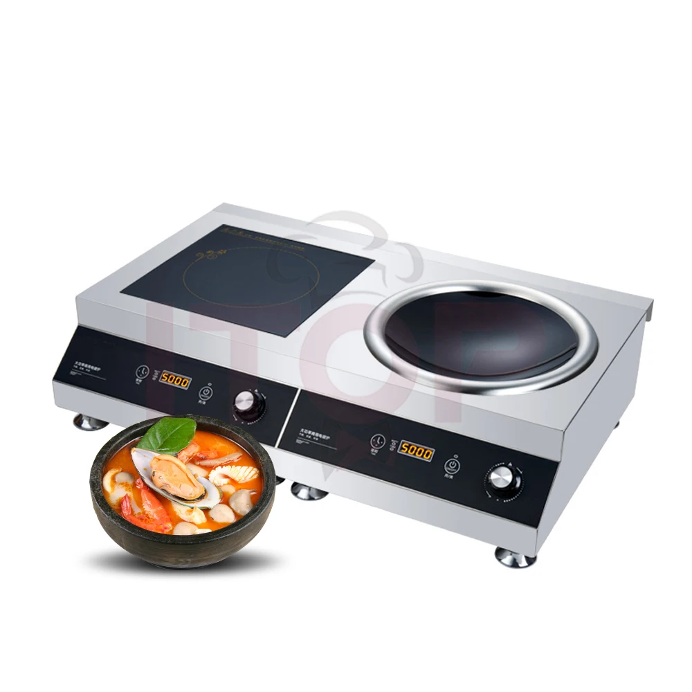 Commercial Induction Cooktop Electric Cooking Stove Stainless Steel Countertop Commercial Wok