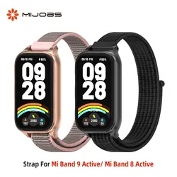 Strap For Mi Band 9 Active Wristband for Xiaomi Mi Band 8 Active Nylon Loop Watchband for Redmi Band 3 2 Smart Band Accessories