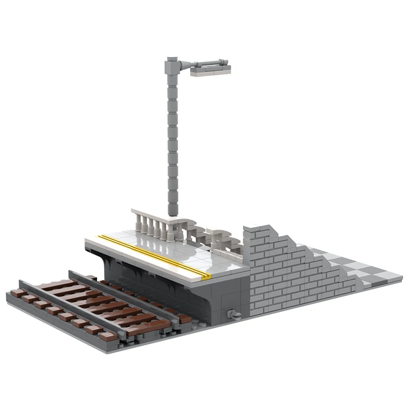MOC City Creative Idea Train Platform Train Station اللبنات الطوب DIY ألعاب فنية لهدايا الأطفال #3