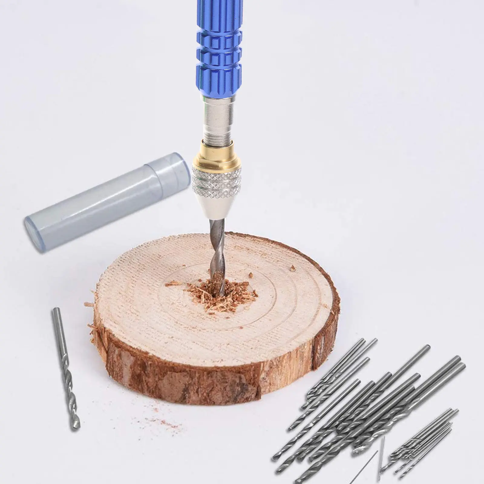 

1Set Professional Pin Vise Hand Drill and Mini Drill Bit Set Zinc Alloy Three-Jaw Collet for Watch Repair Jewelry
