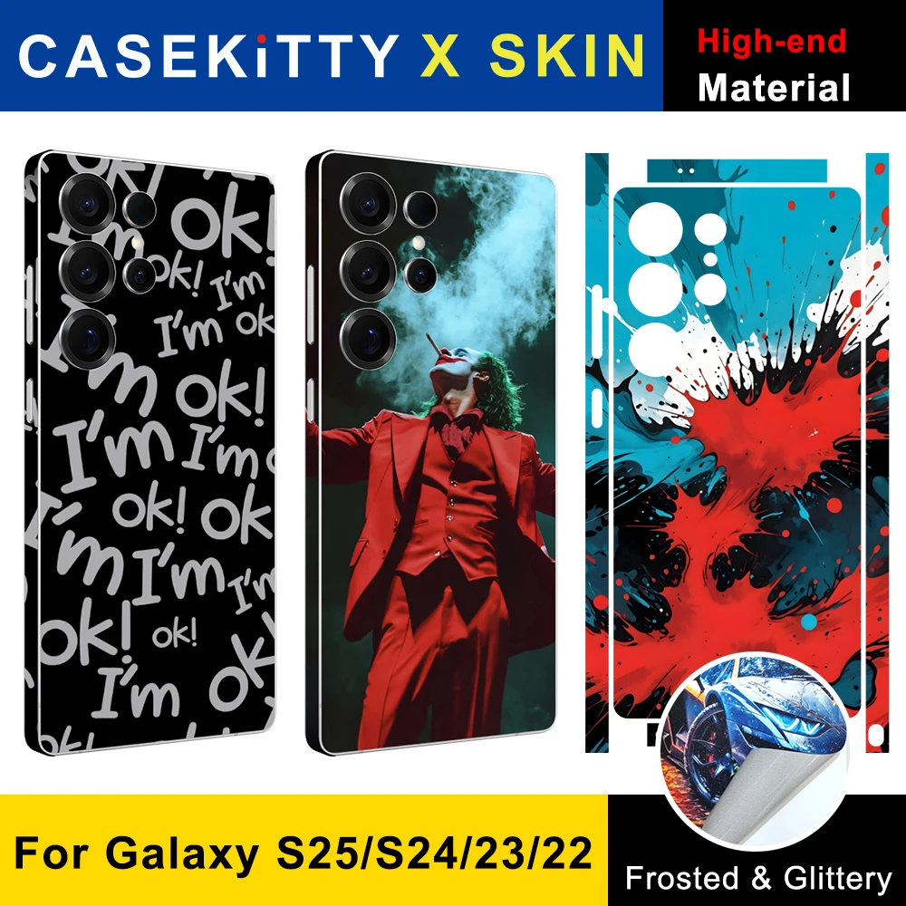 

CASEKiTTY Skin For Samsung Galaxy S25 Ultra Sticker S24 Plus Back Film S22 S23 Full Cover Protective Wrap Matte Soft Protector