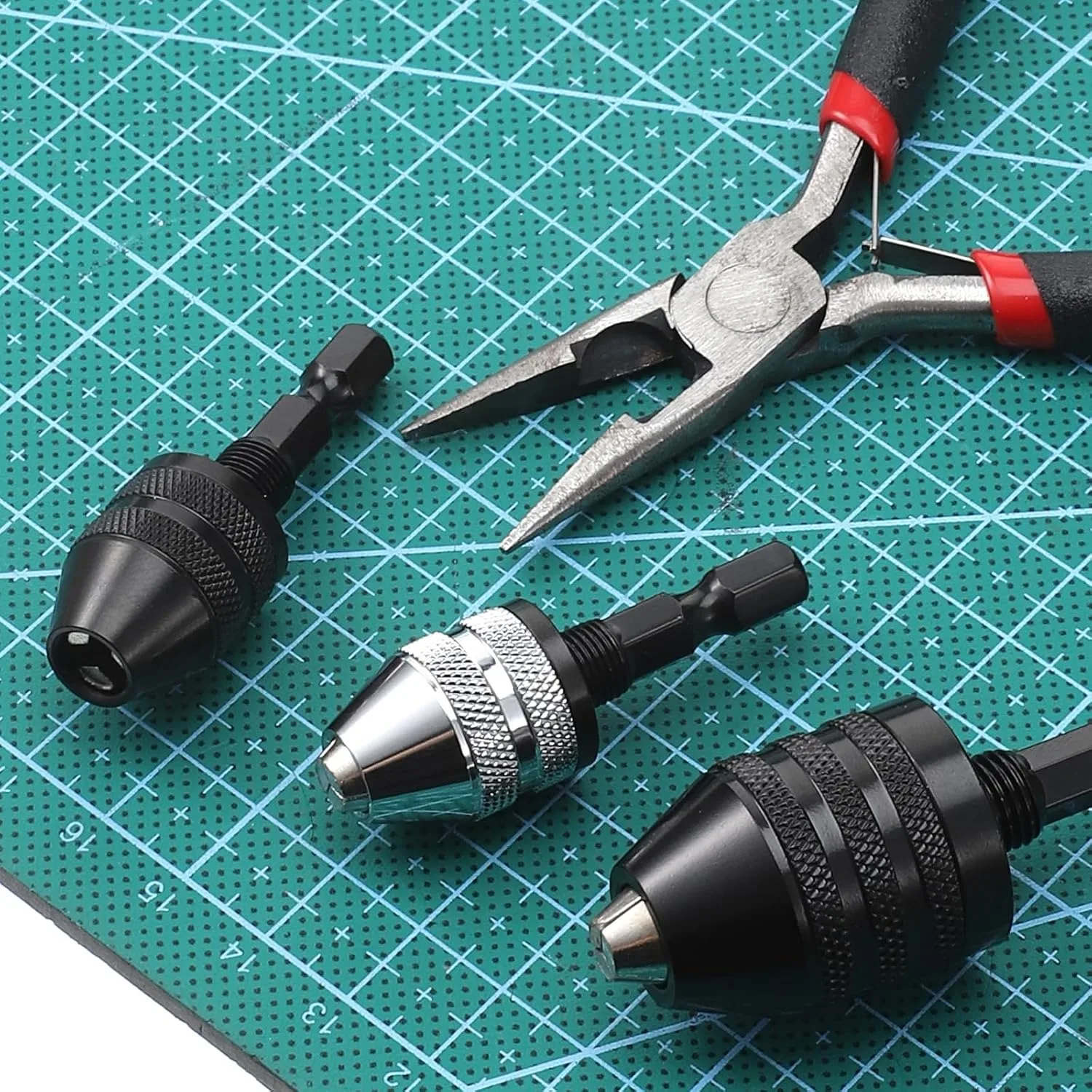 3PCS Drill Bit Adapter 1/4 Hex Shank Keyless Drill Chuck Adapter Small Drills Chuck Extension for Impact Driver Quick Connect view 3