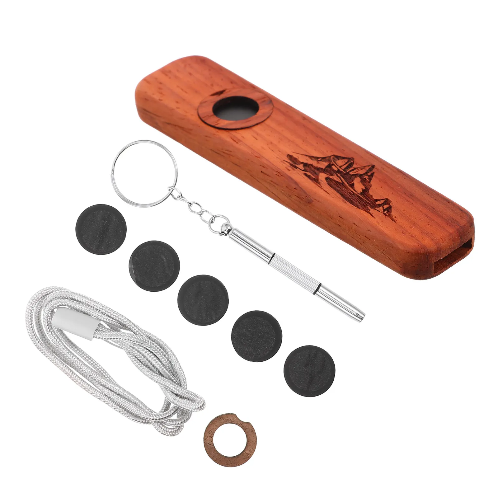 1Set Wooden Kazoo Natural Rosewood Portable Music Instrument Easy Play Beginner Travel Kazoo for Guitar Ukulele Accompaniment