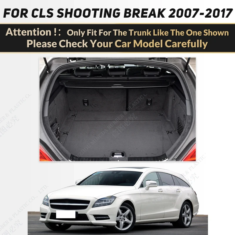 For Mercedes-Benz CLS Shooting Break (5 Seats) X218 2007-2017 Car Trunk Mat Custom Protective Pad Cargo Liner Auto Interior Acce
