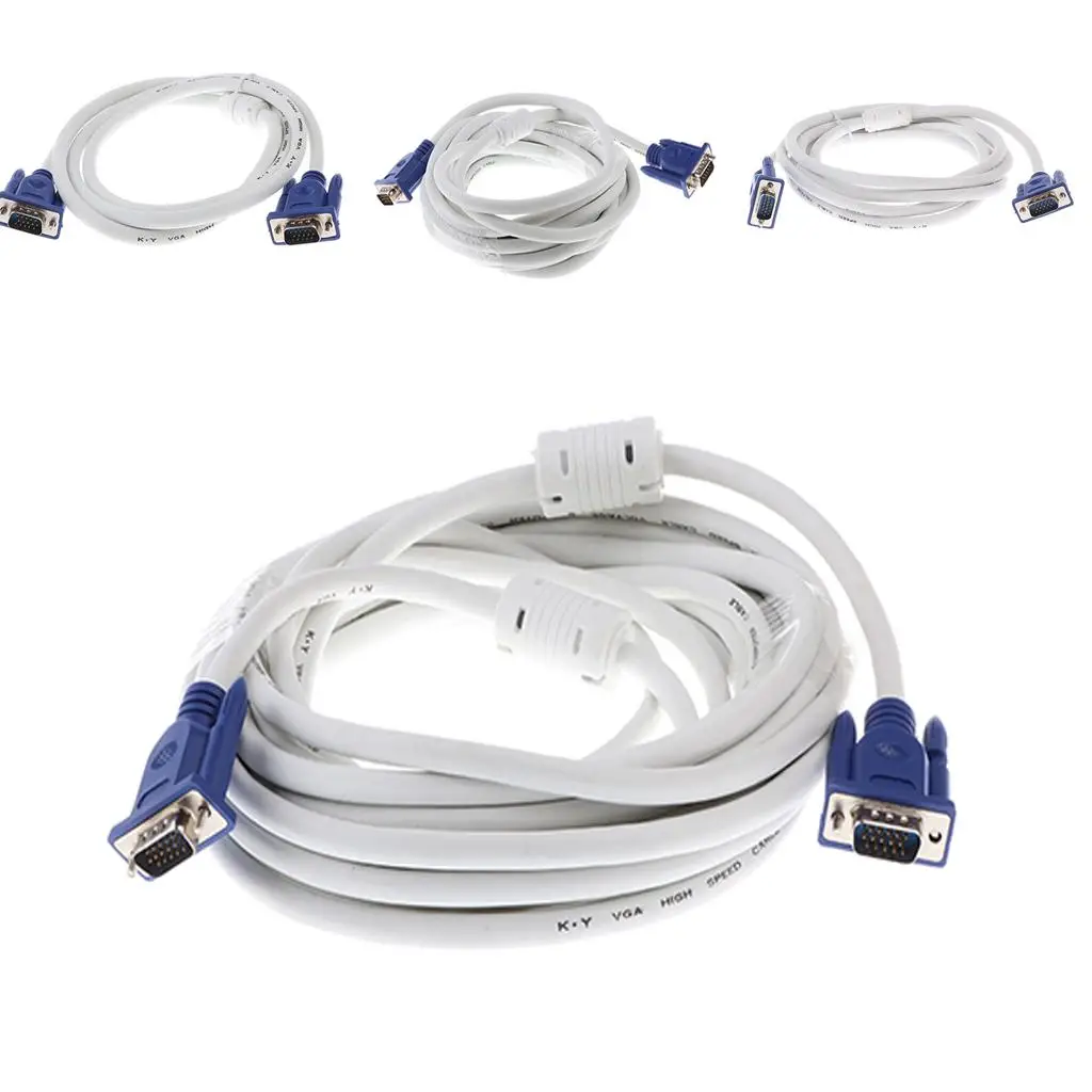 15 Pin VGA 3+4 Adapter Monitor M/M Male to Male Cable Cord for Pc TV