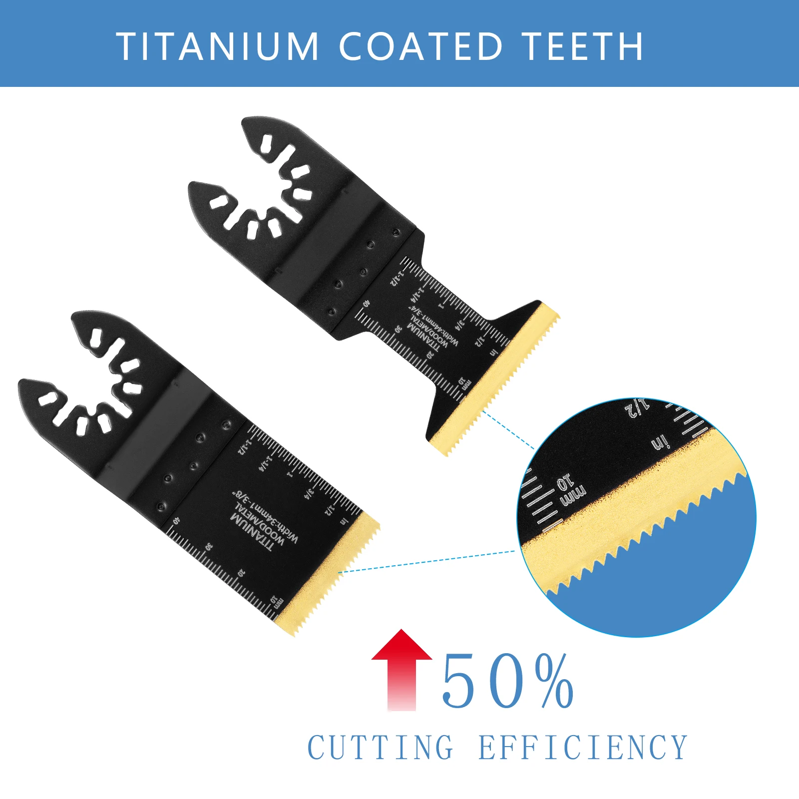 Utensile oscillante rivestito in titanio da 7 pezzi: taglio multi-materiale (metallo/legno/chiodi) con meccanismo a sgancio rapido, alta durezza