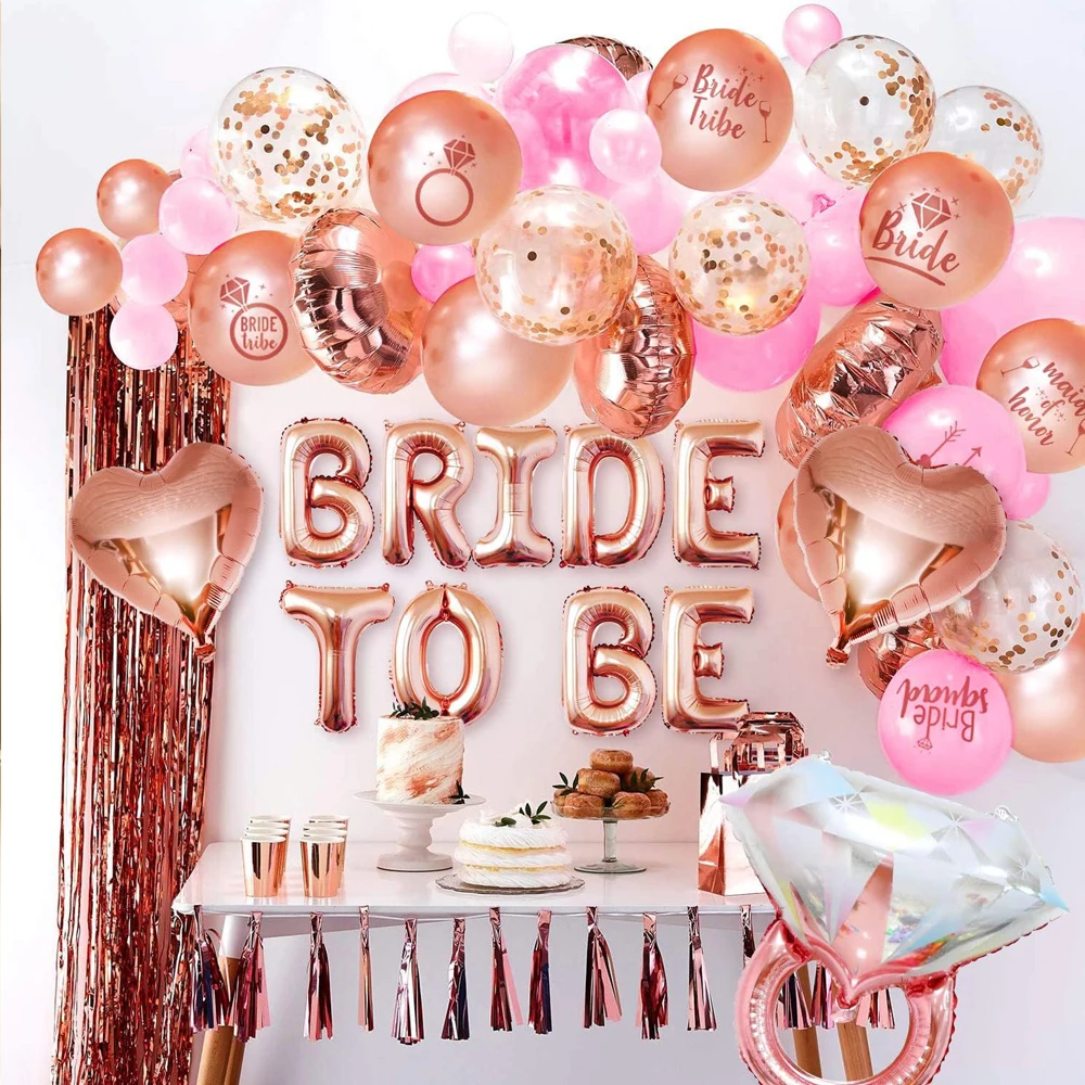 Gold Rose Gold Bride To Be Balloon Conjoined Bride Letter Foil Balloon Wedding Bridal Shower Bachelorette Party Decor Supplies