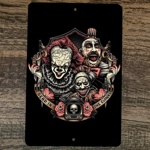 Send in the Killer Horror Clowns  Metal Wall Halloween Sign