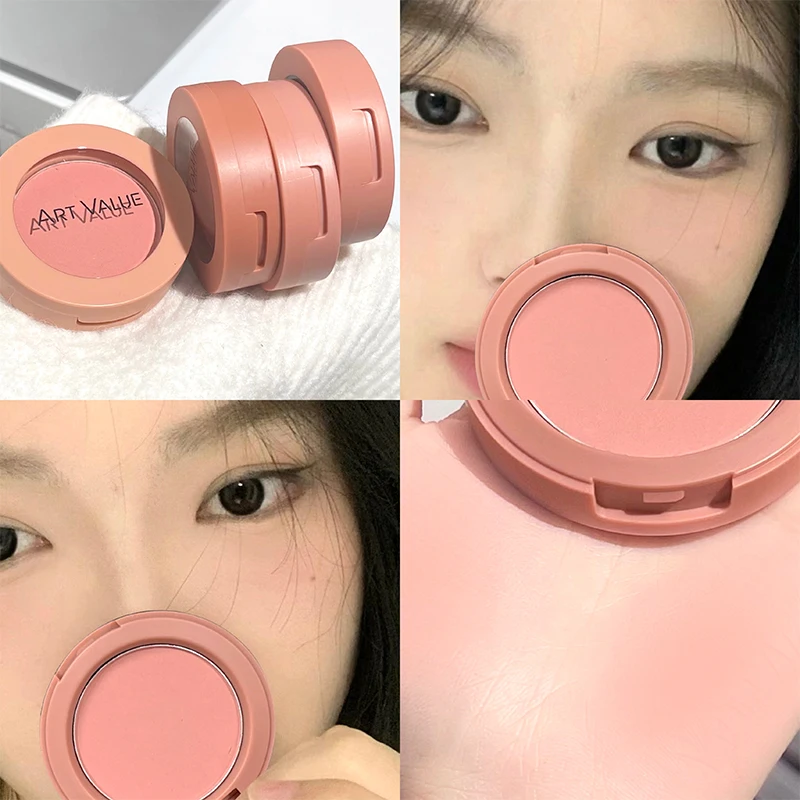 Single Matte Blush Palette Blusher Cream Contour Makeup Natural Cheek Tint Face Blusher Pink Rouge Waterproof Brighten Cosmetics