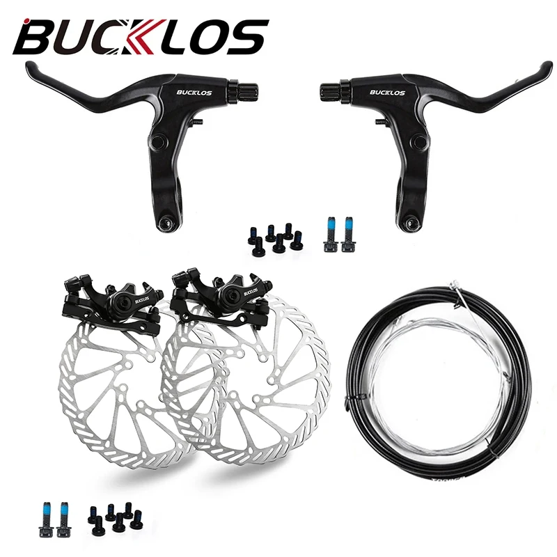 

BUCKLOS MTB Brake Lever&Cable V Brake Set Front Rear Caliper G3 160mm Rotor Ultralight Bike Brake Lever with Brakes Cable