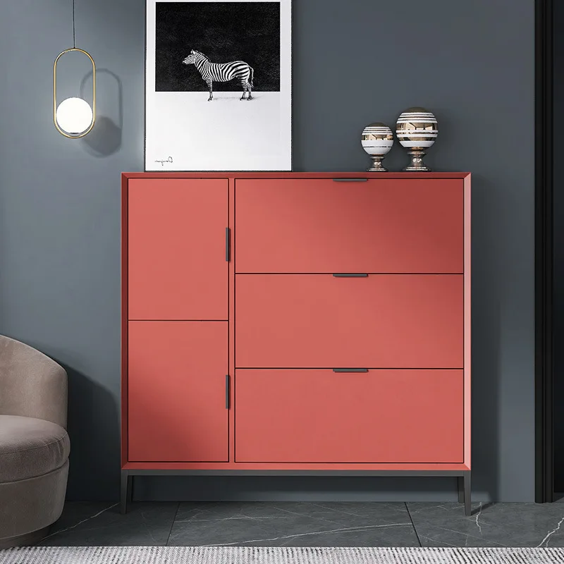 خزانة أحذية إيطالية بسيطة ورقيقة للغاية، باب منزلي، خزانة مدخل ذات سعة كبيرة