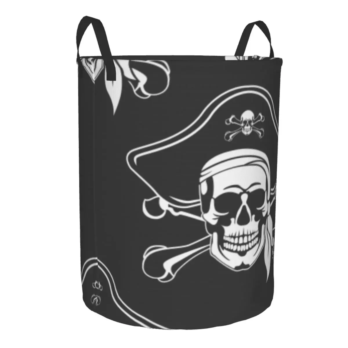 Dirty Laundry Basket Roger Pirate Skull Folding Clothing Storage Bucket Home Waterproof Organizer