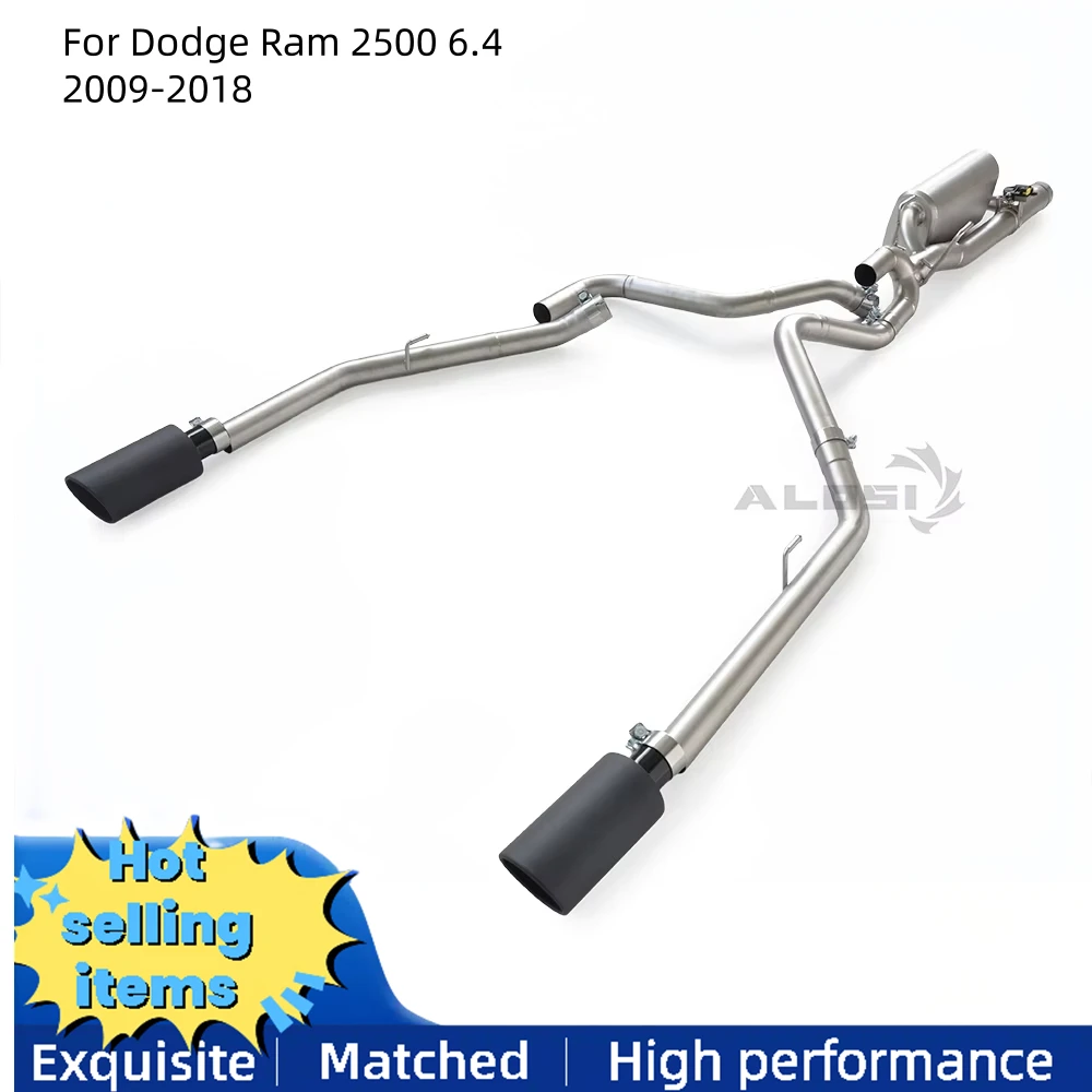 

Valve Exhaust Pipe for Dodge Ram 2500 6.4 2009-2018 Cat Back Exhaust System Muffler with Controller and Black Tip