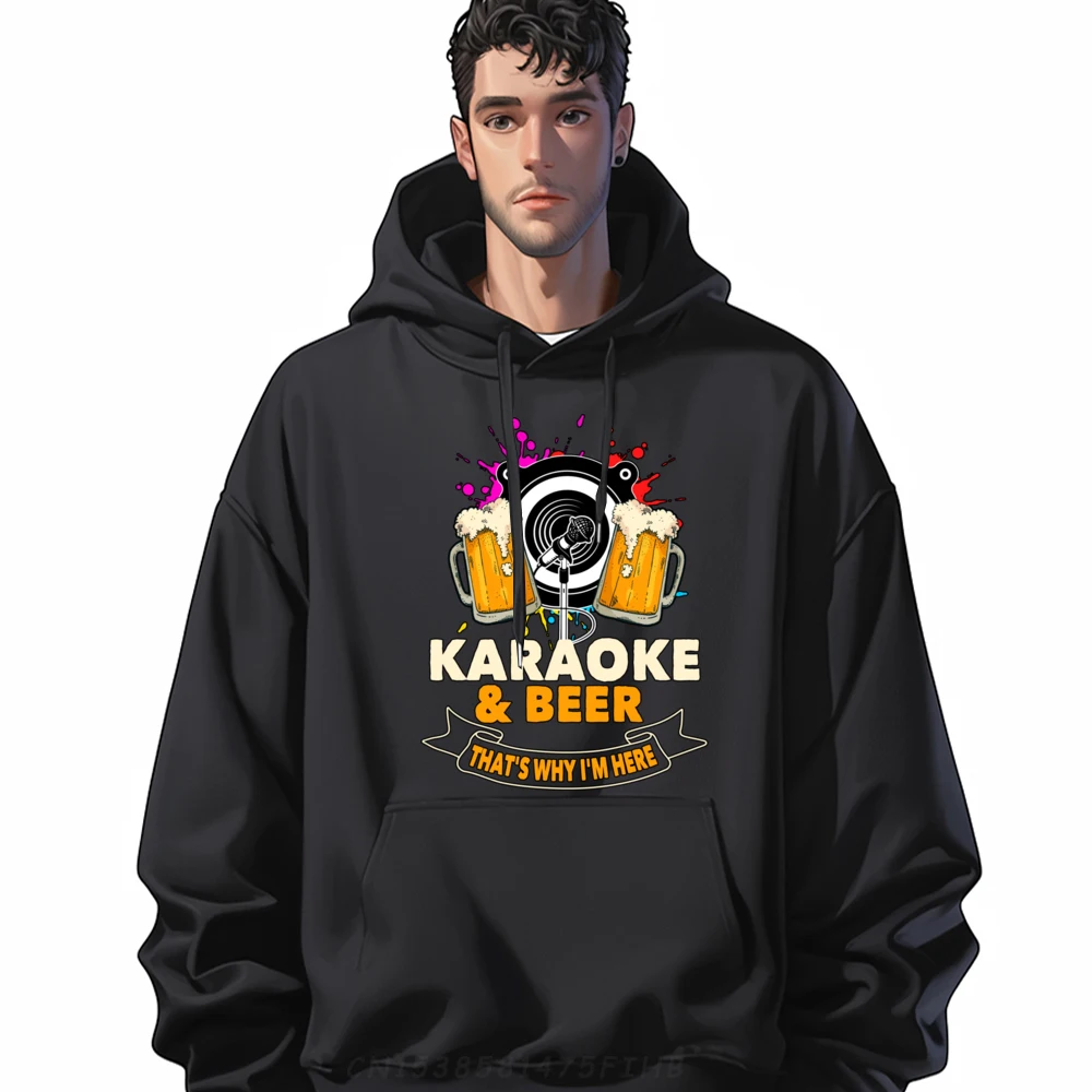 

Karaoke And Beer That Why Sweatshirt For Men Normal Hoodies Funny Retro Crew Neck Hoodies Long Sleeve