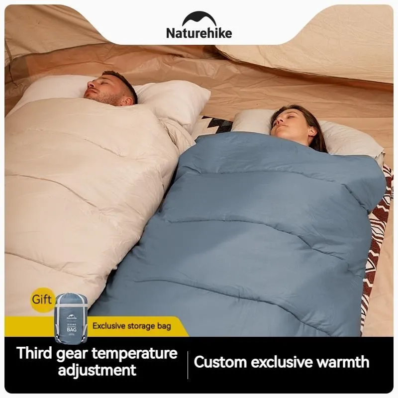 Naturehike Winter Thickening Double Layer Sleeping Bag Adult Outdoor Camping Dismantle Flannel Liner Blanket Heating Keep Warm