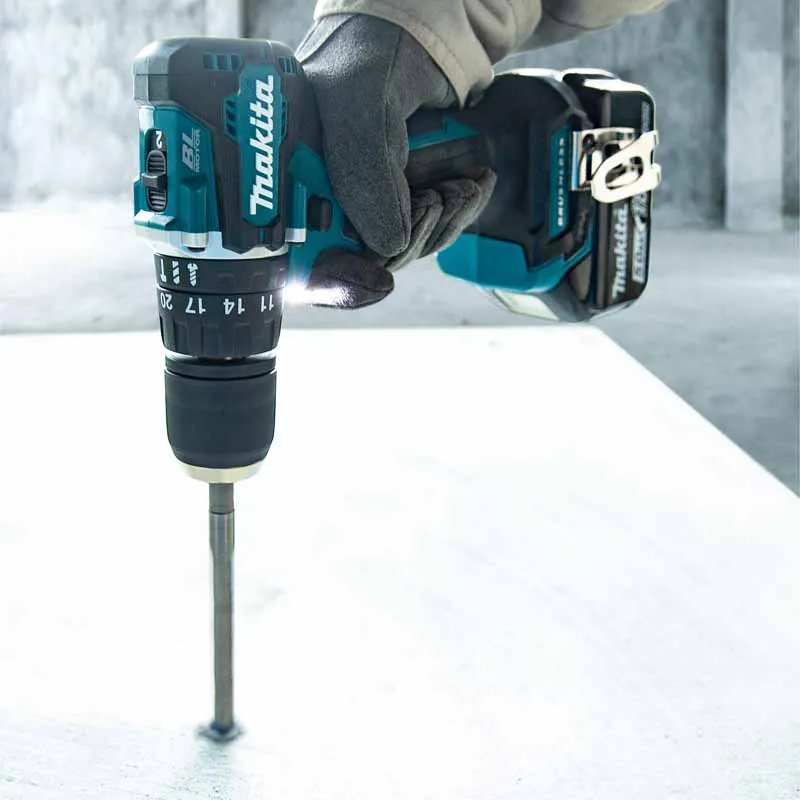 Makita DHP487 18V Cordless Hammer Driver Drill LXT Brushless 13mm(1/2″) 40Nm Impact Electric Screwdriver Woodworking Drilling