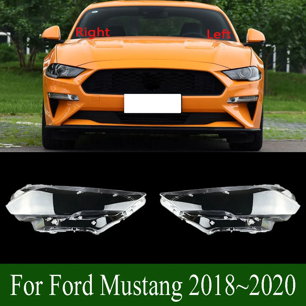 

Car Replacement Front Glass Lens Lamp Shade Shell For Ford Mustang 2018~2020 Transparent Light Case Headlight Cover