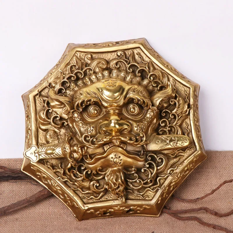 select style copper Lion Biting Sword Eight Trigrams Hanging Brass Lion Head Hanging Beast Head Door Hanging Ornament