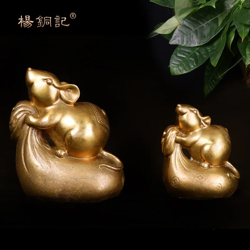 Mouse, Figurine, Rat Craft, Home Decoration, Copper Money Bag Kangaroo